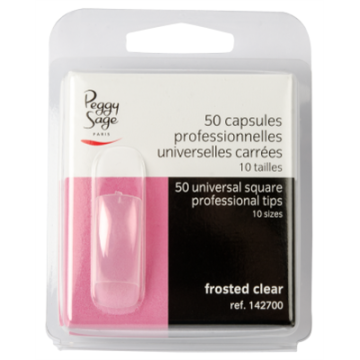 50 Capsules Universelles Carrées - Frosted Clear